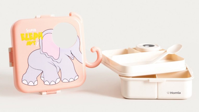 Homla Φαγητοδοχείο Lunchbox Πλαστικό-Σιλικόνης 1590ml+70ml Elephant Pink Petpack Homla 241979 (Υλικό: Πλαστικό, Χρώμα: Ροζ) - Homla - 241979